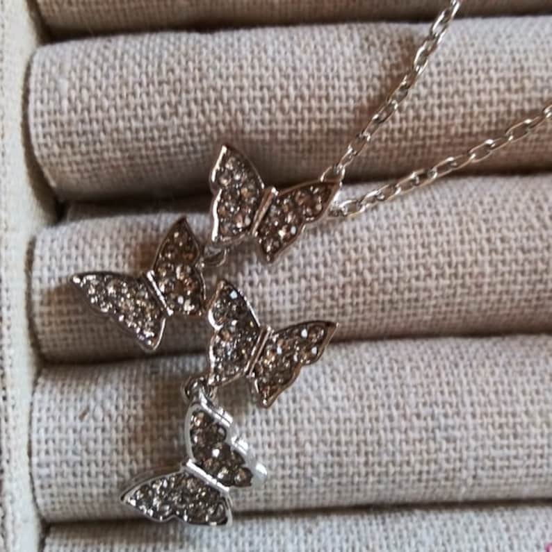 Into the Garden Crystal Butterfly Necklace