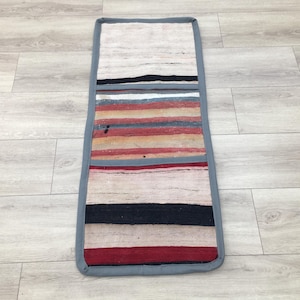 Saddle bag for horse, Kilim bag, Newspaper bag, Retro rug, Wool rug, Vintage turkish rug, Sofa caddy, Bag with pocket, 1.7x4 ft, RK 14174