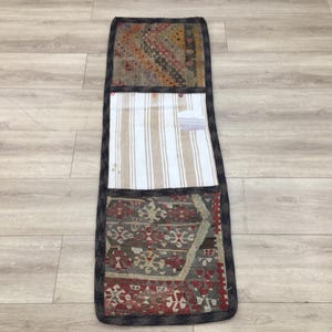 Horse saddle pocket, Blanket saddle bag, Ethnic bag, Turkish kilim rug, Rug for kitchen, Vintage saddlebag, Storage bag, 1.6x4.9 ft, RK14279