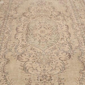 Earth tone rug, Neutral rug, Rug for living room, Wool handmade rug, Low pile rug, Modern rug, Boho decor rug, 6.1x9.4 ft, RK 13475