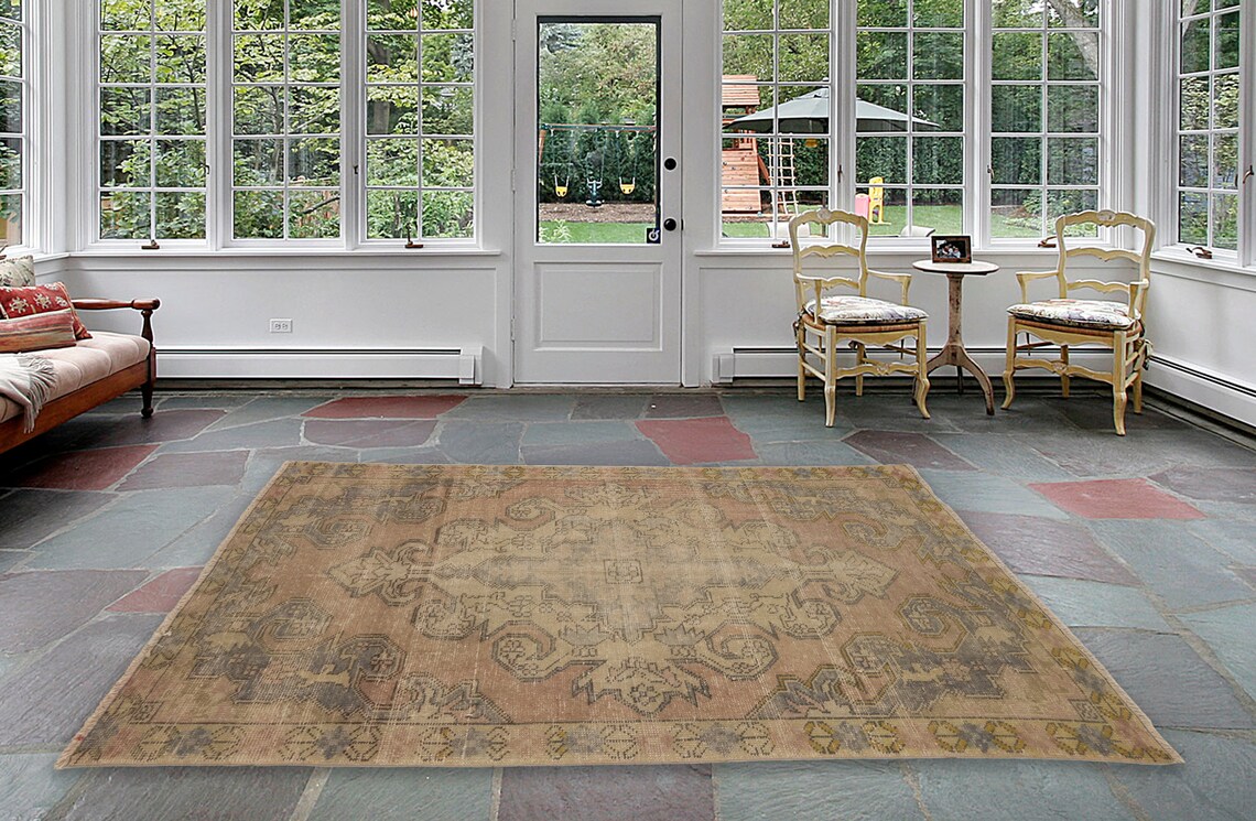 Muted Pink Rug, Handmade Area Rug, Living Room Rug, Ethnic Rug, Bedroom ...