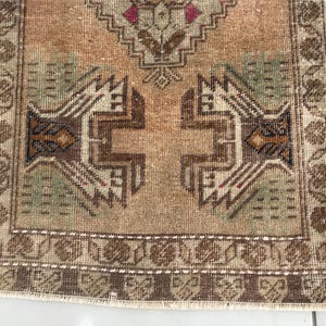 Multicolor rug, Bath mat aesthetic, Simple mat, Rug for kitchen, Turkish wool rug, Old rug, Bed beside rug, Vintage rug, 1.6x3.3 ft, RK13973 image 5