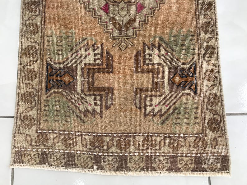 Multicolor rug, Bath mat aesthetic, Simple mat, Rug for kitchen, Turkish wool rug, Old rug, Bed beside rug, Vintage rug, 1.6x3.3 ft, RK13973 image 5