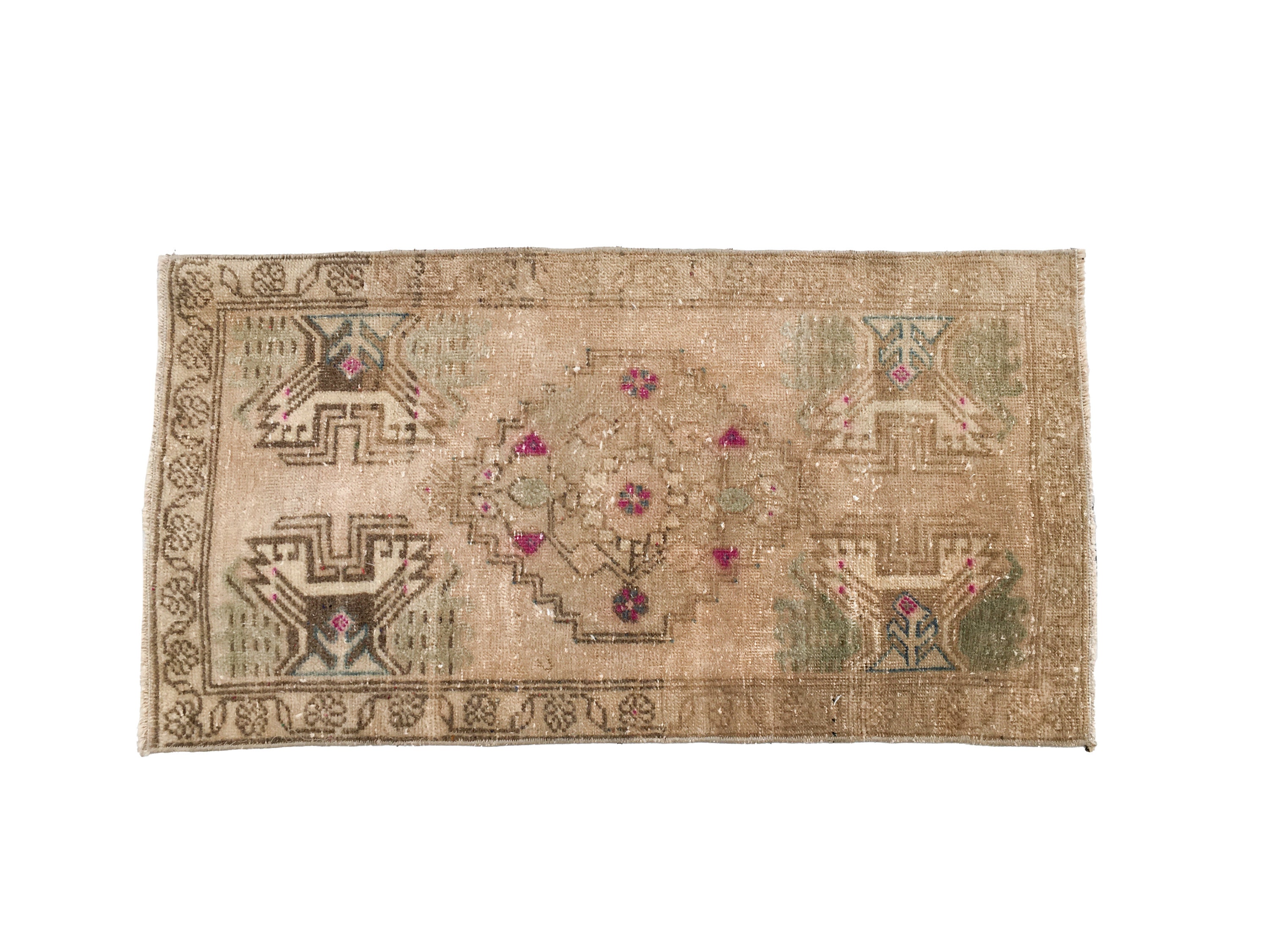 Minimalist Rug, Small Size Rug, Turkish Rug, Beige Door Mat, Vintage Rug, Ciller Door Rug, Bed Under Rug, 1.7 x 3 Ft Small Rug, RK 13285