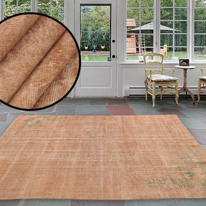 pink rug for bedroom, bohemian area rug, bohemian outdoor rug, vintage area rug, turkish antique rug, boho decor rug, 6.6 x 10.3 ft, RK 4922 image 4
