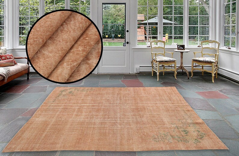 pink rug for bedroom, bohemian area rug, bohemian outdoor rug, vintage area rug, turkish antique rug, boho decor rug, 6.6 x 10.3 ft, RK 4922 image 4