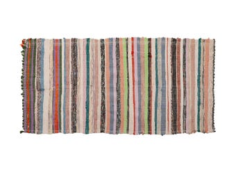 Colorful kilim rug, Hand woven rug, Bohemian rug, Flat woven rug, Vintage kilim rug, Turkish rug, Boho rug, 2.4x4.9 ft, RK 13667