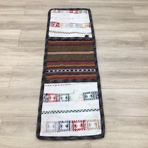Saddle backpack, Kilim saddle bag, Handmade rug, Turkish saddlebag, Console layer, Multipurpose bag, Vintage rug, 1.7x4.9 ft, RK 14290