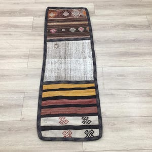 Saddle storage bag, Horse saddle pack, Kilim saddle bag, Hanging bag, Console layer, Project bag, Turkish vintage rug, 1.6x4.9 ft, RK 14306