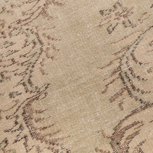 Earth tone rug, Neutral rug, Rug for living room, Wool handmade rug, Low pile rug, Modern rug, Boho decor rug, 6.1x9.4 ft, RK 13475 bild 8