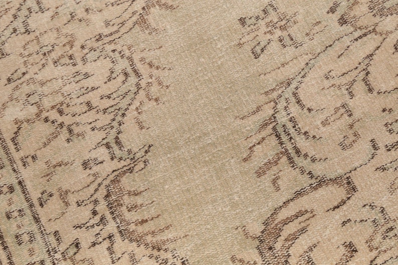 Earth tone rug, Neutral rug, Rug for living room, Wool handmade rug, Low pile rug, Modern rug, Boho decor rug, 6.1x9.4 ft, RK 13475 bild 8