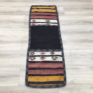 Turkish saddlebag, Pony saddle pad, Horse saddle bag, Vintage rug, Kilim saddle bag, Armrest caddy, Sustainable bag, 1.6x4.9 ft, RK 14304