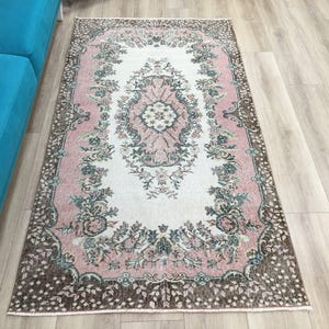 rugs for livingroom, kitchen rug, turkish rug, vintage rug, wool rug, ethnic rug, antique rug, anatolian rug, rugs, 3.8 x 7 ft, RK 10857 image 3