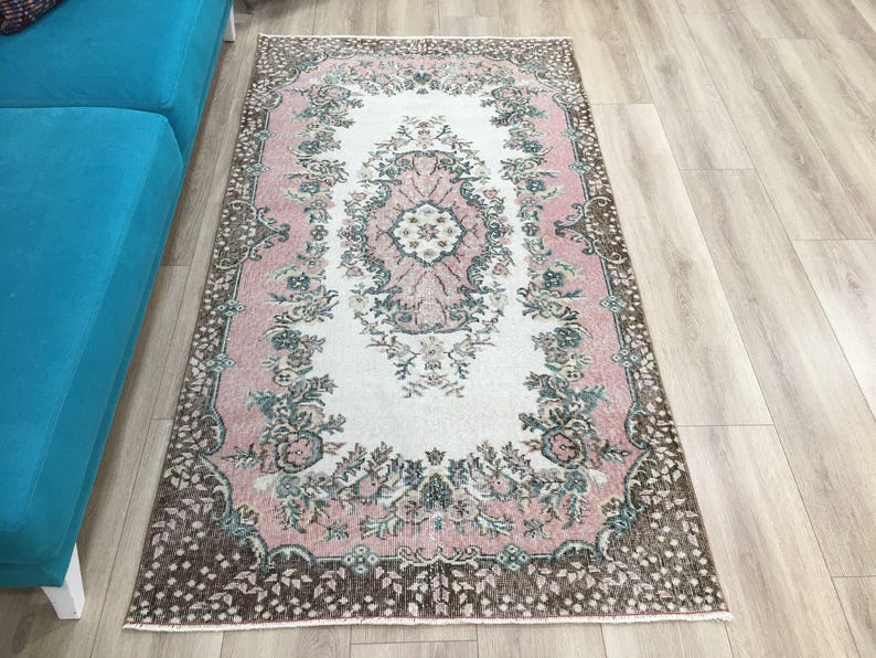 rugs for livingroom, kitchen rug, turkish rug, vintage rug, wool rug, ethnic rug, antique rug, anatolian rug, rugs, 3.8 x 7 ft, RK 10857 image 3