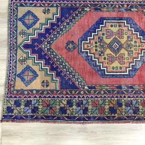 Dywan boho, Dywan vintage boho, Dywan eklektyczny boho, Kolorowy dywan boho, Dywan plemienny boho, 3,6 x 10,7 stopy, RK 7160 zdjęcie 8
