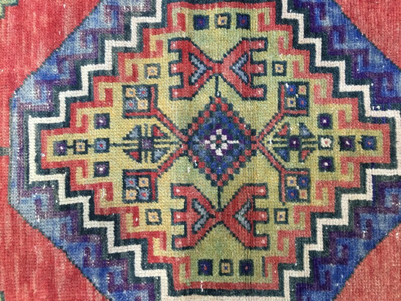 Dywan boho, Dywan vintage boho, Dywan eklektyczny boho, Kolorowy dywan boho, Dywan plemienny boho, 3,6 x 10,7 stopy, RK 7160 zdjęcie 5