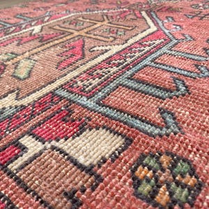 Alfombra vintage hecha a mano, alfombra turca tipo pasillo, alfombras para pasillo, alfombra a medida, alfombra anudada a mano, alfombra única, 2,4 x 12,2 pies, RK 9174 imagen 9
