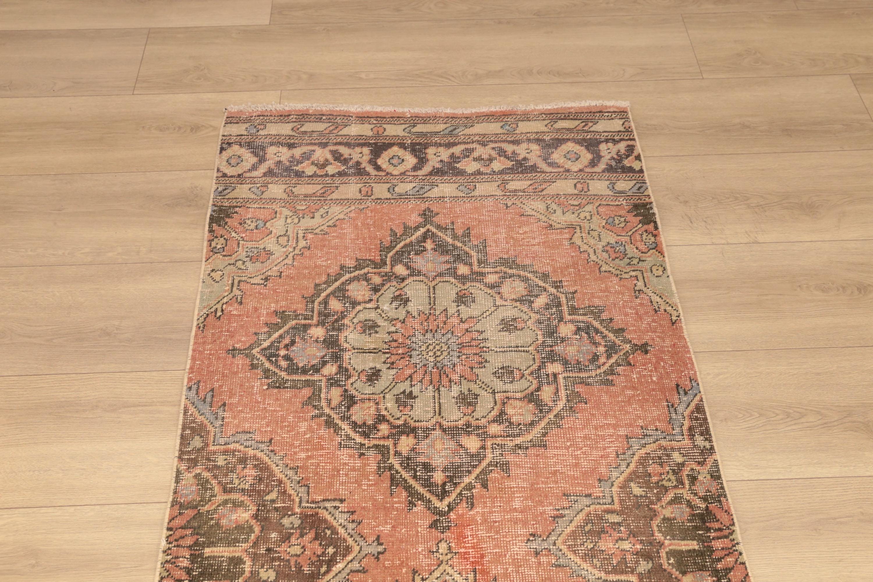 持続可能なウールラグ、オリエンタルトルコラグ、オレンジラグ