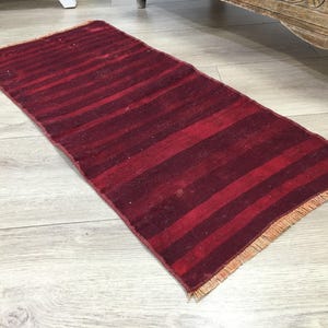 Kilim rug, Small turkish rug, Vintage rug, Bohemian rug, Carpet rug, 1.3x3 feet, Wool rug, Handmade rug, Front door rug, Boho rug, RK 10155 image 7