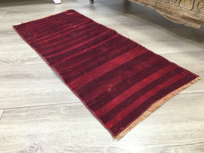 Kilim rug, Small turkish rug, Vintage rug, Bohemian rug, Carpet rug, 1.3x3 feet, Wool rug, Handmade rug, Front door rug, Boho rug, RK 10155 image 7