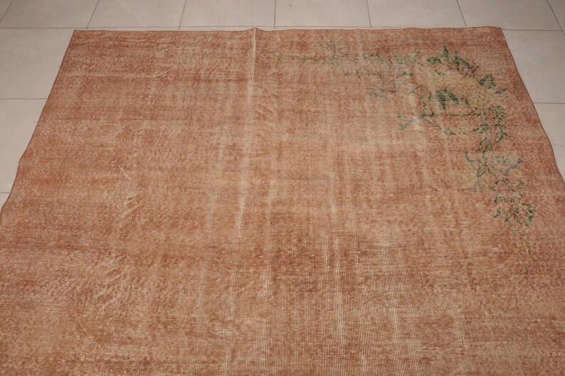 pink rug for bedroom, bohemian area rug, bohemian outdoor rug, vintage area rug, turkish antique rug, boho decor rug, 6.6 x 10.3 ft, RK 4922 image 6