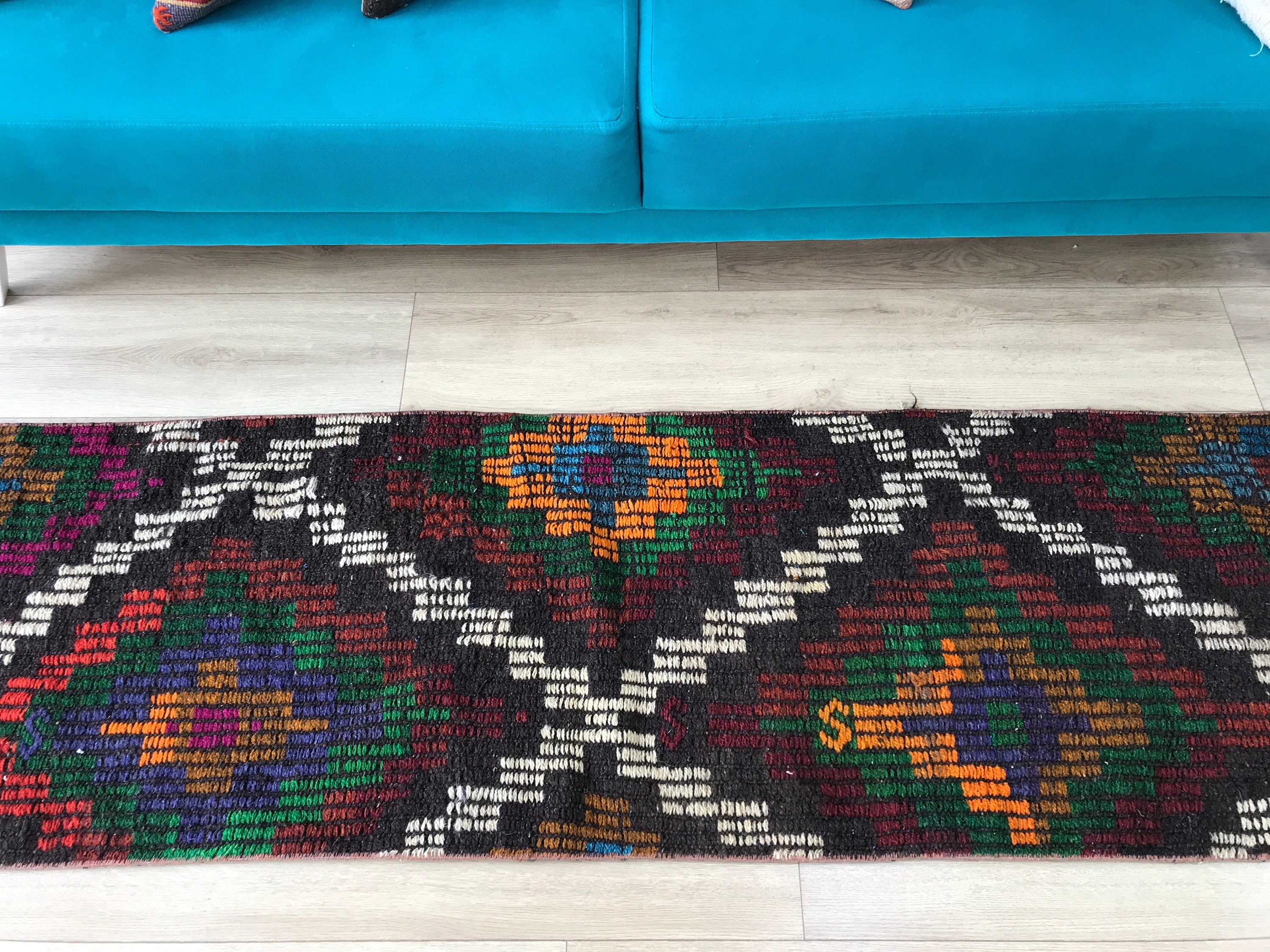 ランナーキリムラグ、ヴィンテージトルコラグ、ロングサイズラグ、廊下