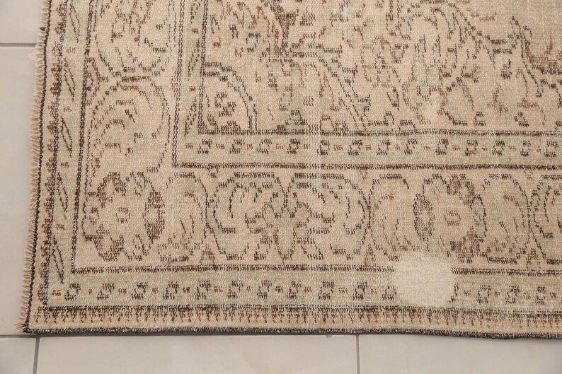 Earth tone rug, Neutral rug, Rug for living room, Wool handmade rug, Low pile rug, Modern rug, Boho decor rug, 6.1x9.4 ft, RK 13475 bild 9