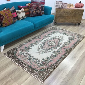 rugs for livingroom, kitchen rug, turkish rug, vintage rug, wool rug, ethnic rug, antique rug, anatolian rug, rugs, 3.8 x 7 ft, RK 10857 image 4