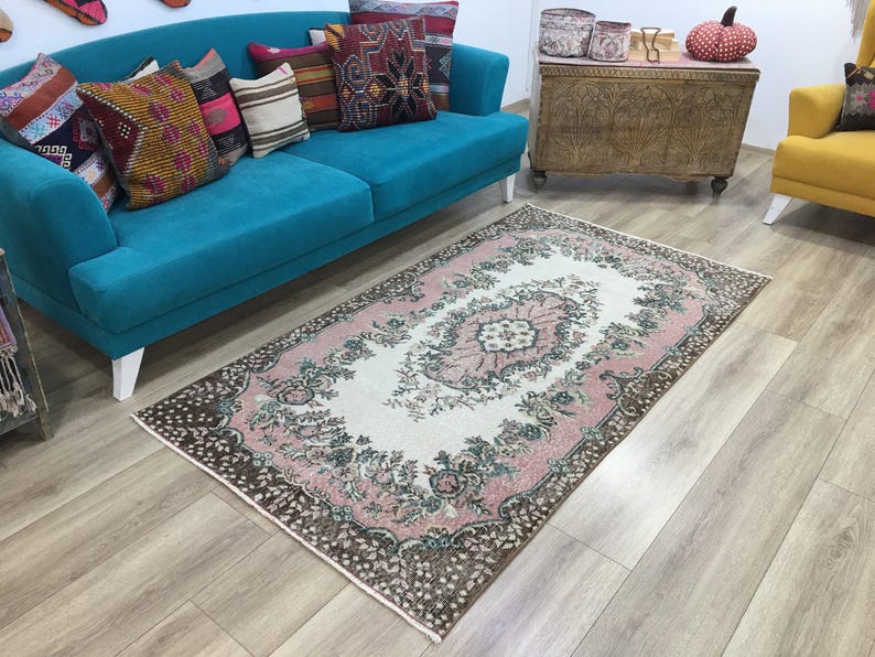 rugs for livingroom, kitchen rug, turkish rug, vintage rug, wool rug, ethnic rug, antique rug, anatolian rug, rugs, 3.8 x 7 ft, RK 10857 image 4