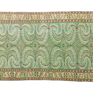 Green floral rug, Turkish area rug, Living room rug, Vintage rug, Oushak antique rug, Boho decor rug, 5.3x8.6 ft, RK 13460