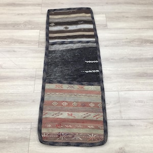 Woven horse bag, Authentic bag, Kilim saddle bag, Wall storage pod, Turkish vintage rug, Camel saddle bag, Storage sack, 1.7x4.8 ft, RK14314