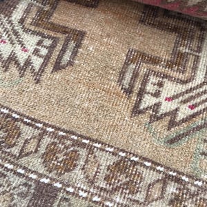 Multicolor rug, Bath mat aesthetic, Simple mat, Rug for kitchen, Turkish wool rug, Old rug, Bed beside rug, Vintage rug, 1.6x3.3 ft, RK13973 image 10