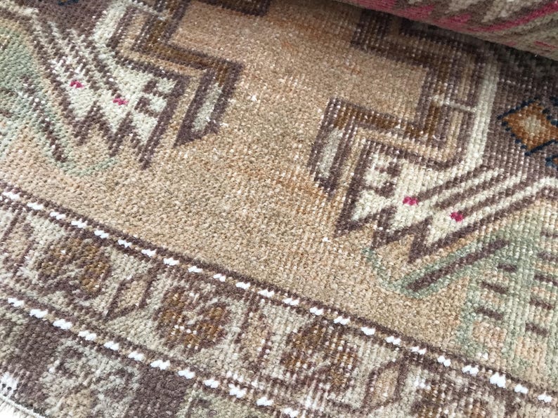 Multicolor rug, Bath mat aesthetic, Simple mat, Rug for kitchen, Turkish wool rug, Old rug, Bed beside rug, Vintage rug, 1.6x3.3 ft, RK13973 image 10