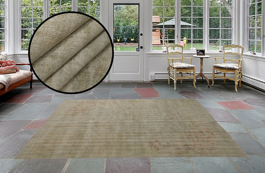 Muted Green Rug Rug for Living Room Vintage Rug Oversize Etsy