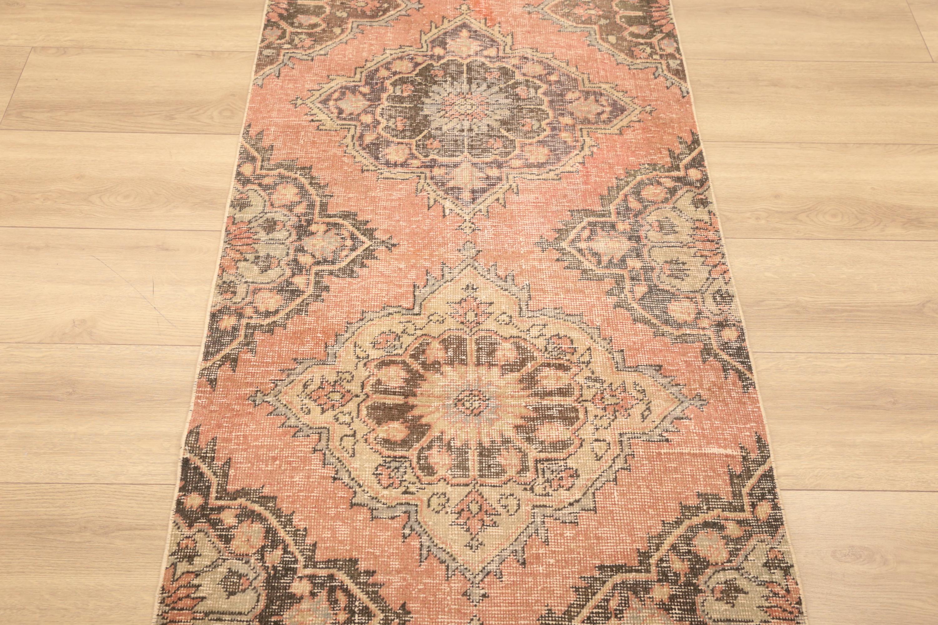 持続可能なウールラグ、オリエンタルトルコラグ、オレンジラグ