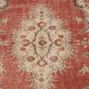 colorful rug, 70s rug, used rugs, boho area rug, kilim rug, vintage oushak rug, hand woven rug, large oushak rug, 4.7 x 8.3 ft RK 8809 image 7