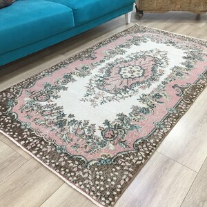 rugs for livingroom, kitchen rug, turkish rug, vintage rug, wool rug, ethnic rug, antique rug, anatolian rug, rugs, 3.8 x 7 ft, RK 10857 image 5