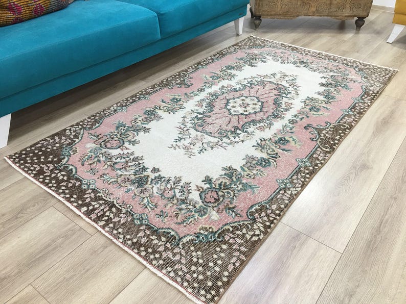 rugs for livingroom, kitchen rug, turkish rug, vintage rug, wool rug, ethnic rug, antique rug, anatolian rug, rugs, 3.8 x 7 ft, RK 10857 image 5