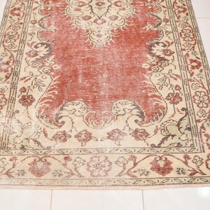 colorful rug, 70s rug, used rugs, boho area rug, kilim rug, vintage oushak rug, hand woven rug, large oushak rug, 4.7 x 8.3 ft RK 8809 image 8