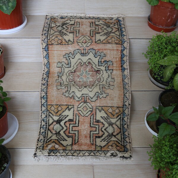 oushak rug/Turkse deken/wol rug/Vintage rug/Boho rug/Azteekse rug/Tribal rug/voordeur vloer rug/1,7 x 3,1 ft./RK 140