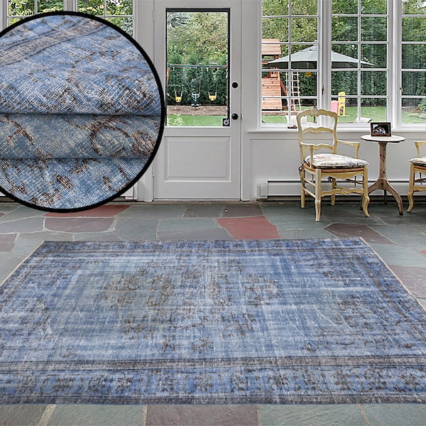 Farmhouse rug, Overdyed rug, Soft color rug, Bohemian rug, Lounge rug, Vintage turkish rug, Organic wool rug, Old rug, 5.5x8.4 ft, RK 12854