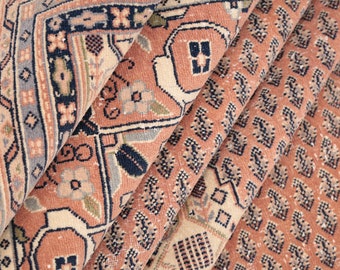 Oushak pink rug, Low pile rug, Oversize rug, Turkish rug, Rugs for living room, Bordered rug, Vintage rug, Floor rug, 8.2 x 11.2 ft RK 13434