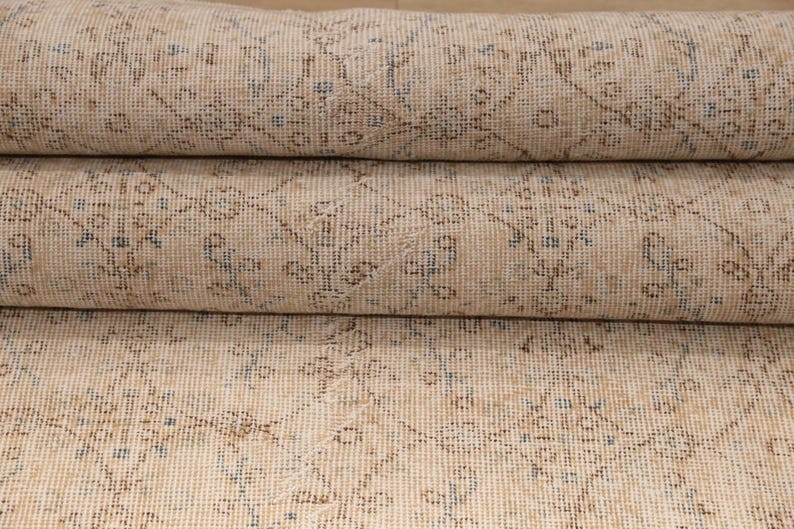 Handmade Turkish Rug, Floral Rug, Vintage Oushak Rug, Wool Rug, Low