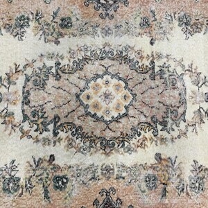Pink area rug, Handknotted rug, Turkish rug, Worn rug, Livingroom rug, Floral rug, Bedroom rug, Antique rug, Cotton rug, 3.9 x 7 ft, RK 6863 image 4