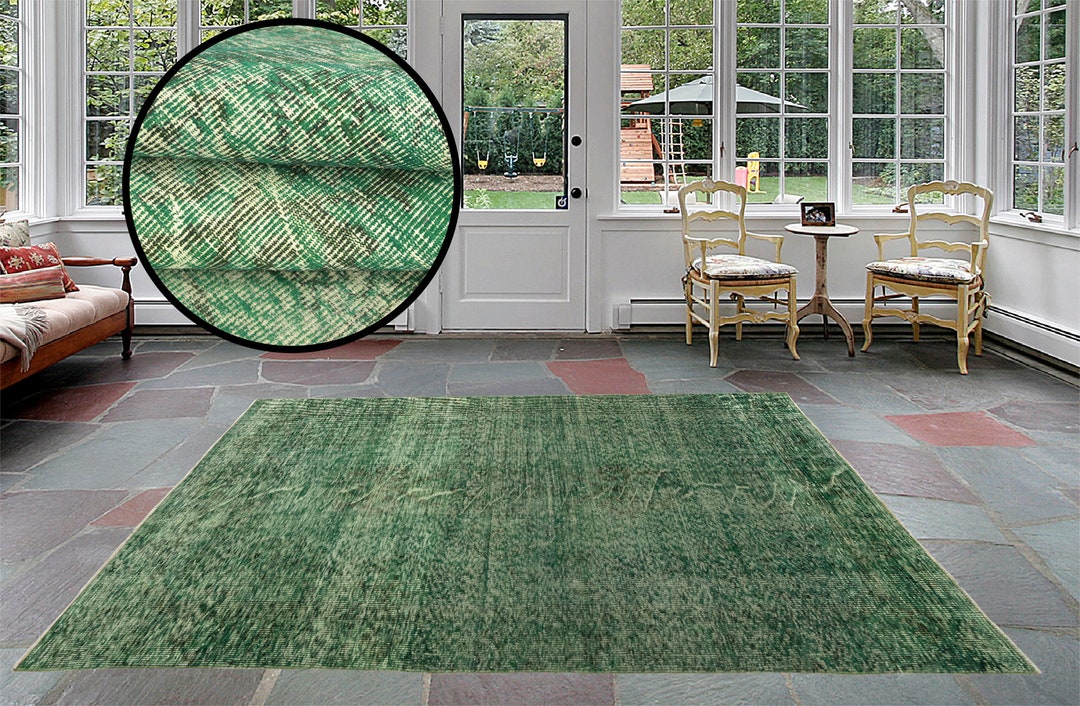 Traditional Rug, Vintage Area Rug, Nomadic Rug, Green Rug, Turkish Rug