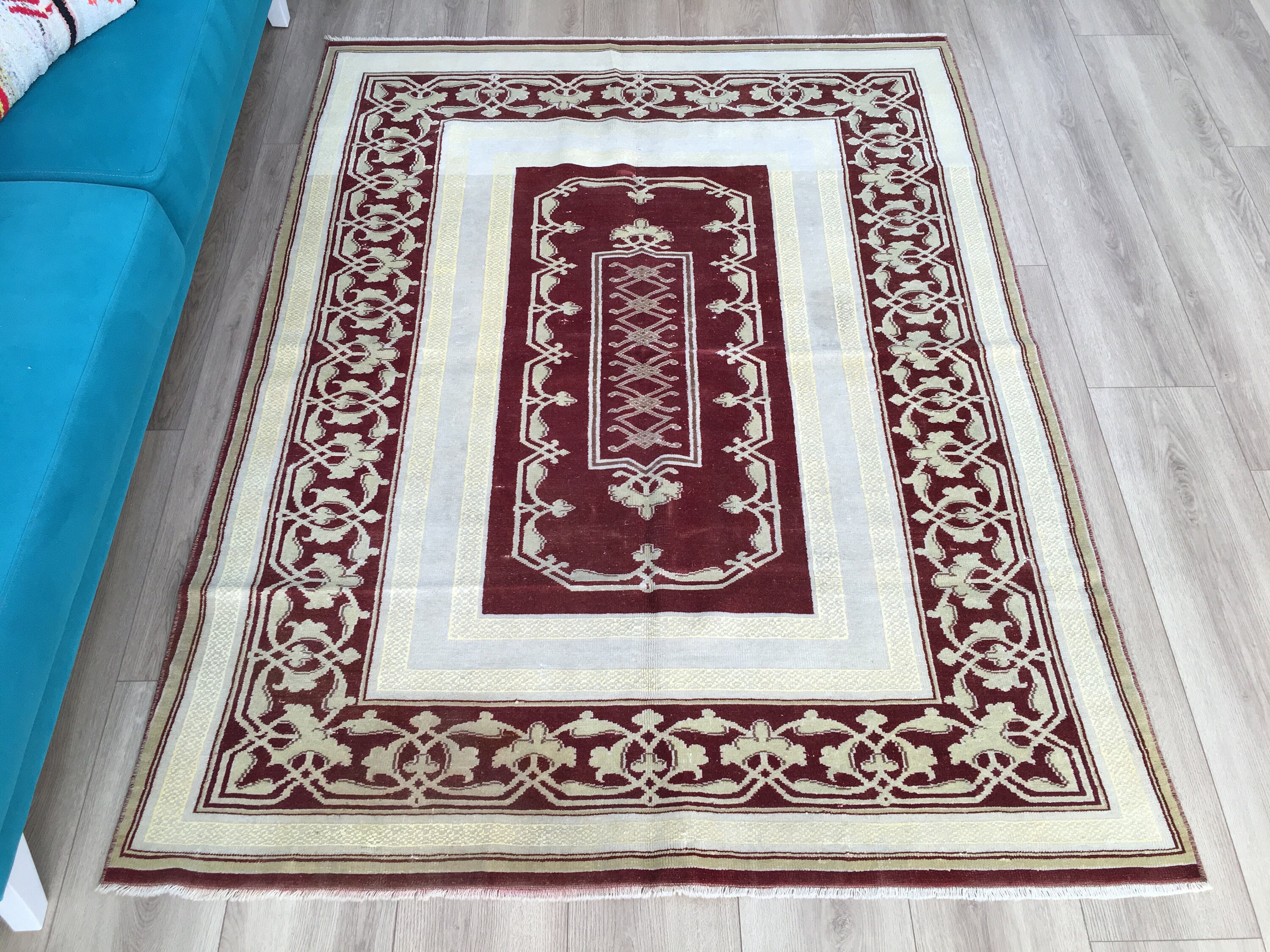 140.5×225\"Sugar plum”ViNTAGE TURKiSH RUG Turkish Vintage Rug, 8.6 X 4.5 Ft - (260x140 Cm) Unique