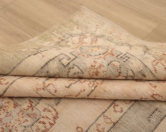 Kurzflor Teppich, Kurzflor Teppich, Wollteppich, Kurzflor Teppich, Oushak Teppich, Vintage Teppich, Handgewebter Teppich, Vintage Teppich, Kaminteppich, 150x220 cm, RK 14395
