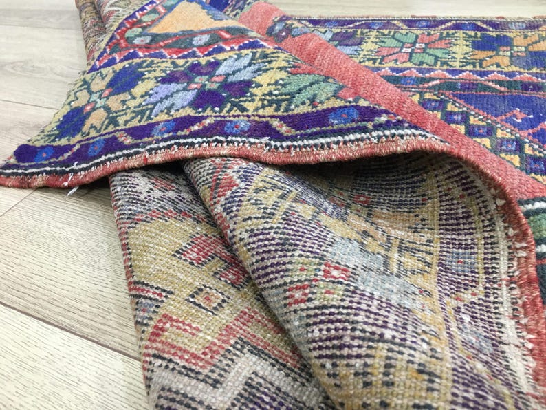 Dywan boho, Dywan vintage boho, Dywan eklektyczny boho, Kolorowy dywan boho, Dywan plemienny boho, 3,6 x 10,7 stopy, RK 7160 zdjęcie 10