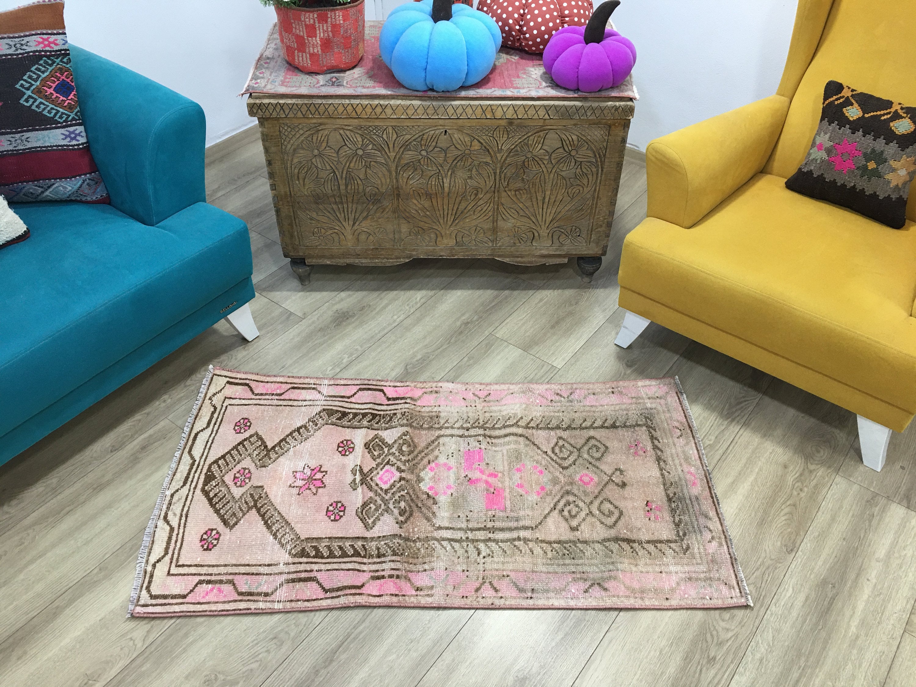 4x6 Office Rug,Turkish Small Rug,Kitchen Rug,Oushak Small Rug,Bohemian