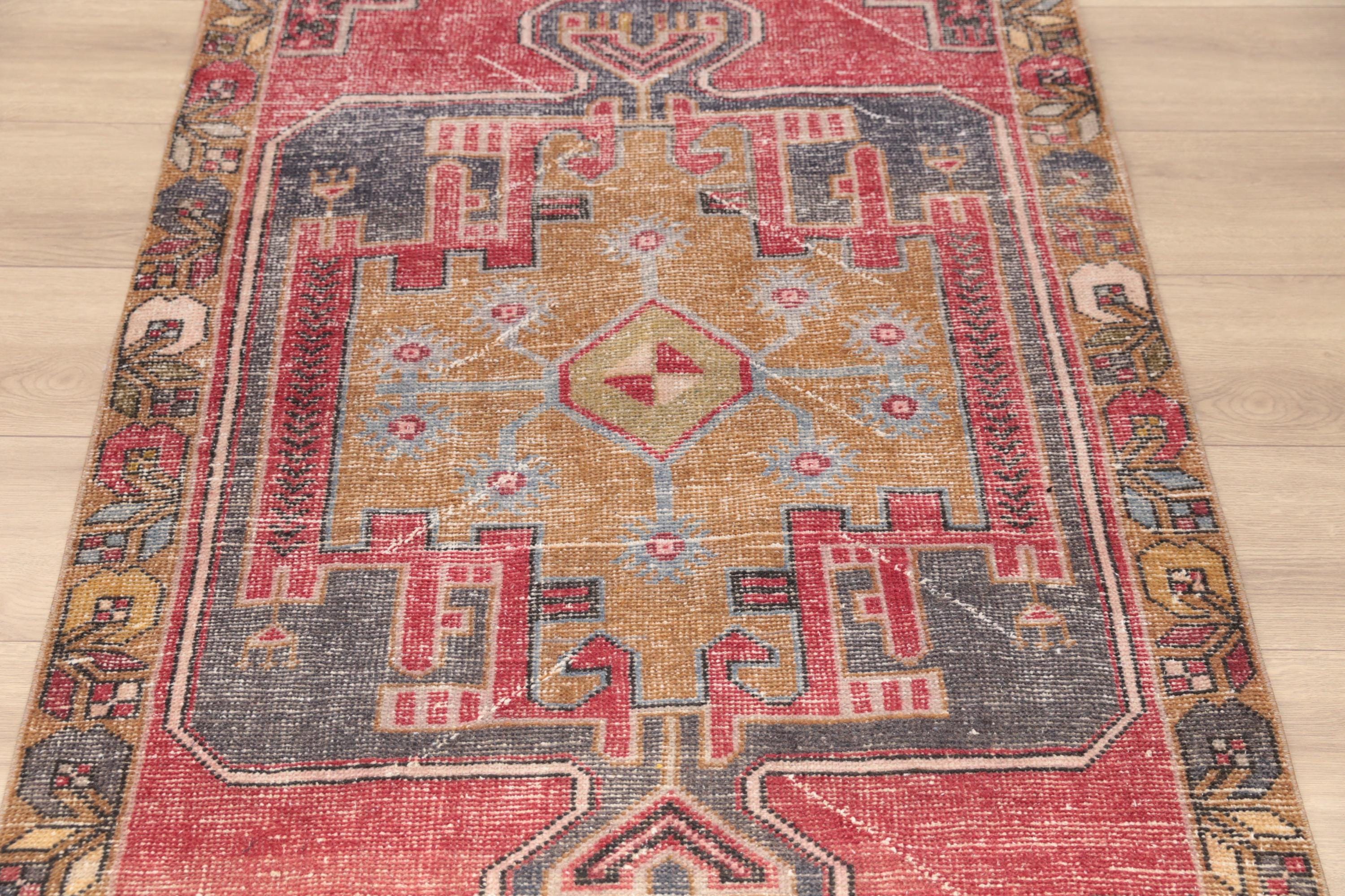 ウールジュートラグ、トルコ製ウシャクラグ、玄関ラグ、エントランス